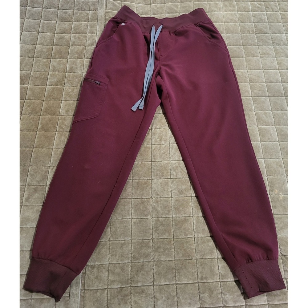 FIGS Zamora 2.0 Womens Burgundy Jogger Scrub Pants Size X-Small
